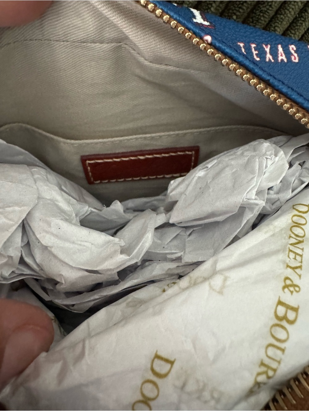 Dooney & Bourke Blue Texas Rangers Crossbody with Brown Trim - Picture 4 of 4